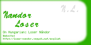 nandor loser business card